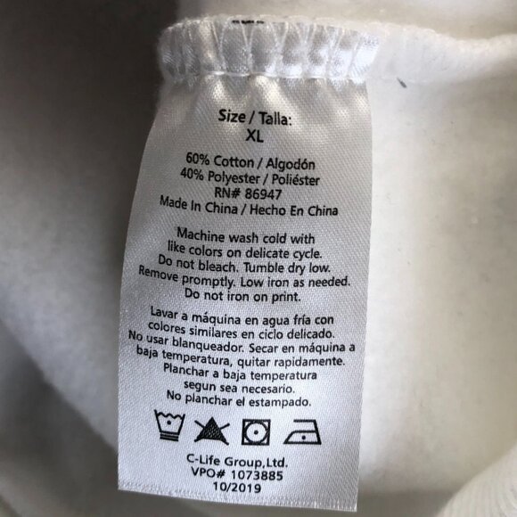 Hyper Space Mens NASA Hoodie Sweatshirt Size XL Pullover Caasual White Graphic - Picture 10 of 12